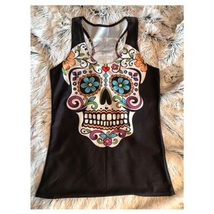 Día de los muertos racerback Tee